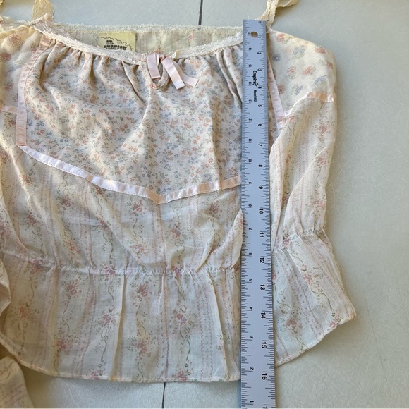 Vintage Jr. Station Charming two piece, Cream Floral Dress Jr. Size 7 - Picture 5 of 12